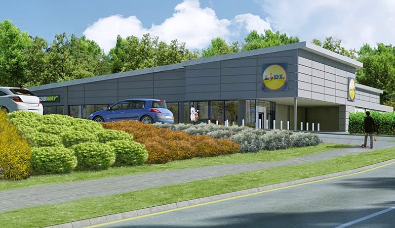 LiDL store with garden